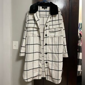 Sweet Rain Plaid Pattern Knee length skacket